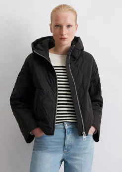 Kapuzen-Steppjacke regular aus recyceltem Nylon