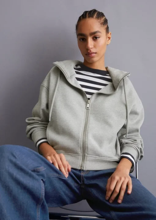 Kapuzen-Sweatjacke relaxed aus Organic Cotton