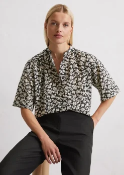 Kurzarm-Bluse regular aus Silky-Touch-Voile