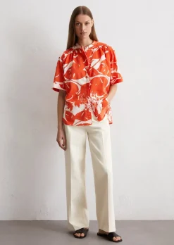 Kurzarm-Bluse regular aus Silky-Touch-Voile