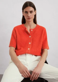 Kurzarm-Cardigan regular aus Bouclé-Garn