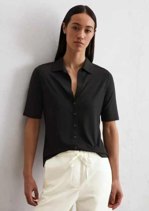 Kurzarm-Jerseybluse aus LENZING™ ECOVERO™
