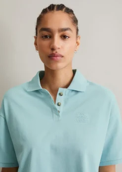 Kurzarm-Poloshirt wide aus Piqué-Jersey