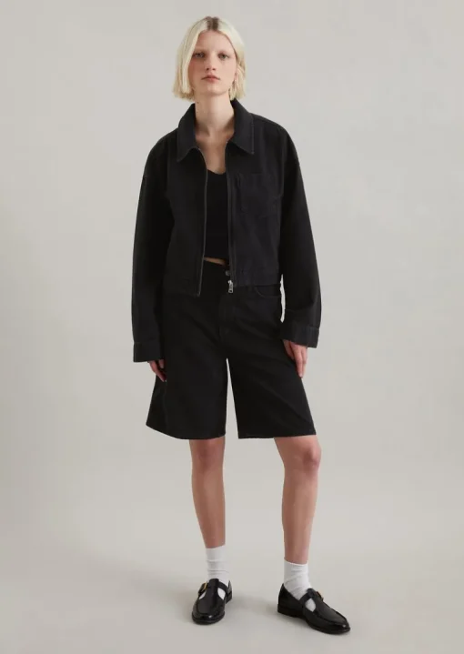 Kurze Denim-Jacke oversized aus Organic-Cotton-Lyocell-Modal-Mix