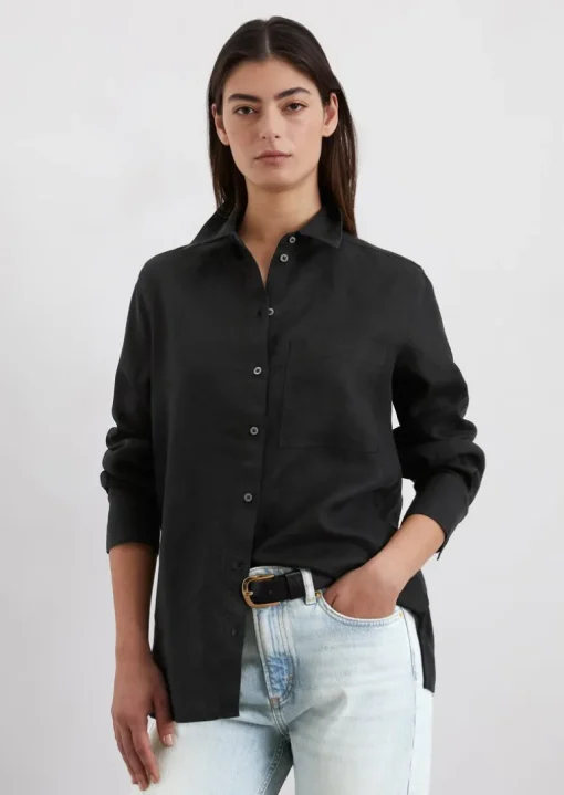 Leinenbluse regular aus leichter Qualität