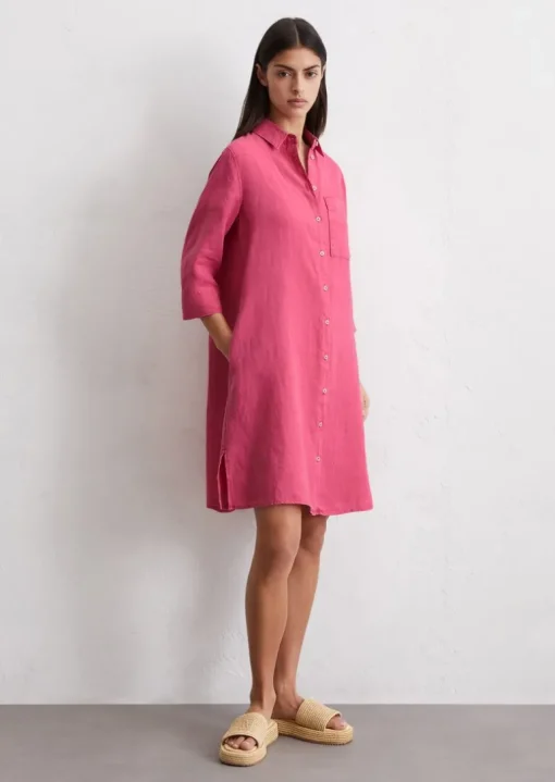 Leinenkleid relaxed in A-Linie geschnitten