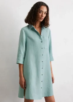 Leinenkleid relaxed in A-Linie geschnitten