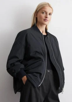 Long-Blouson relaxed aus Crinkle-Nylon