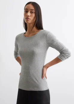 Longsleeve slim aus Organic-Cotton-Modal-Mix