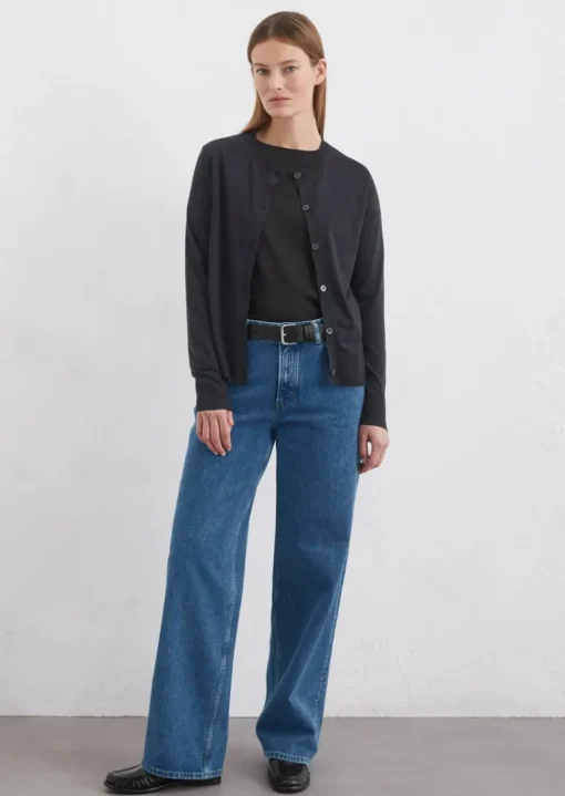 Luxury Jersey-Cardigan regular aus TENCEL™ Lyocell-Baumwolle-Mix
