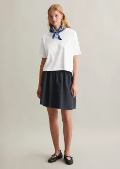 Oversize-T-Shirt cropped aus gerippter Bio-Baumwolle
