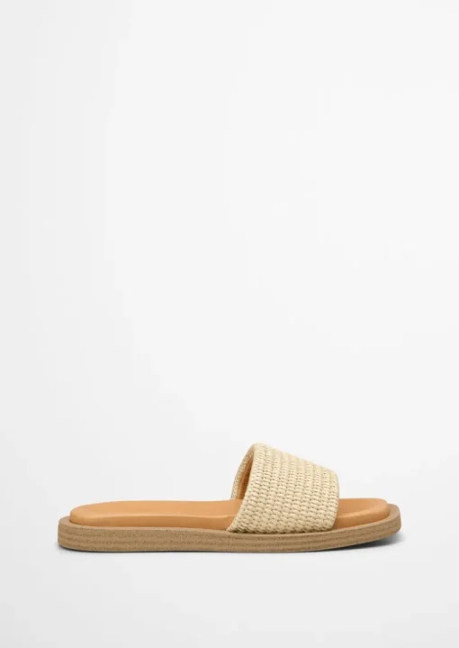 Pantolette in Raffiabast-Optik