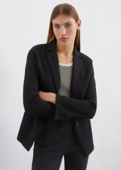 Piqué-Jerseyblazer regular aus Organic Cotton-Mix