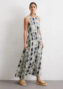 Print-Kleid flared aus ECOVERO™ von LENZING™