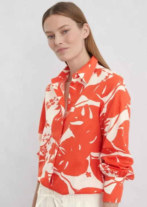 Print-Langarm-Bluse relaxed aus Silky-Touch-Voile-Qualität