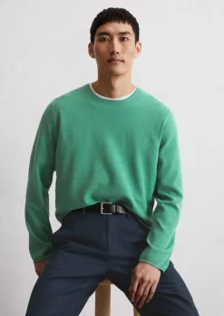 Pullover regular mit feiner Piqué-Struktur