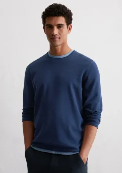 Pullover regular mit feiner Piqué-Struktur