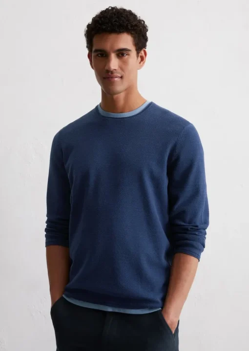 Pullover regular mit feiner Piqué-Struktur