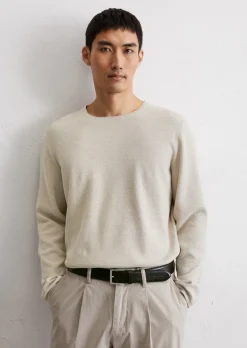 Pullover regular mit feiner Piqué-Struktur
