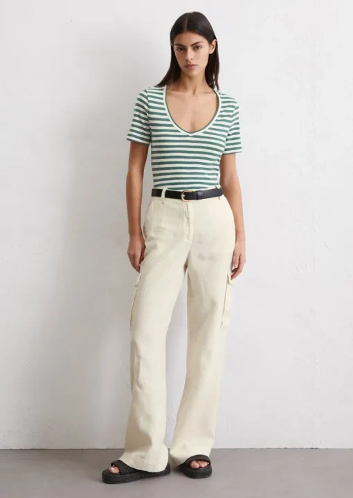 Ringel-T-Shirt regular aus Organic Cotton Slub Jersey