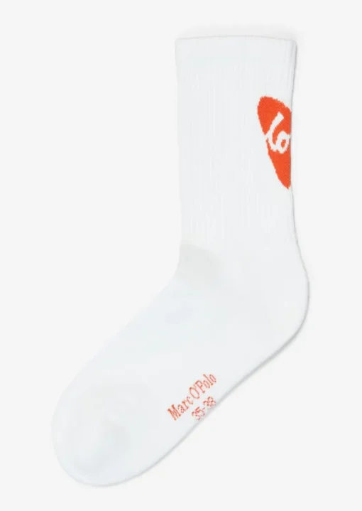 Ripp-Socken mit Herz-Motiv