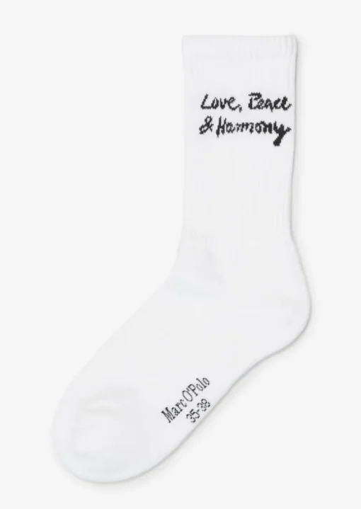 Ripp-Socken mit Schriftzug