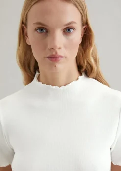 Ripp-T-Shirt slim aus Organic Cotton-Stretch-Jersey
