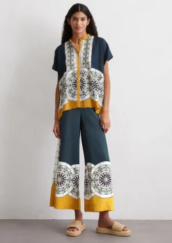 Ärmellose Print-Bluse relaxed aus ECOVERO™ von LENZING™