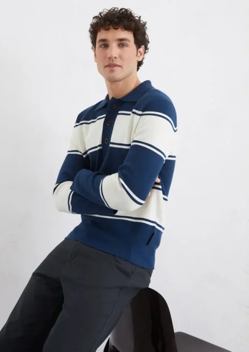 Rugbyshirt regular aus leichtem Milano-Strick