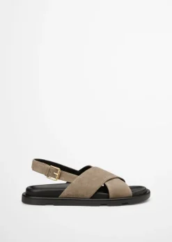 Sandale aus edlem Velours-Rindleder