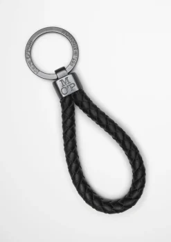 Schlüsselanhänger mit geflochtener Lederschlaufe