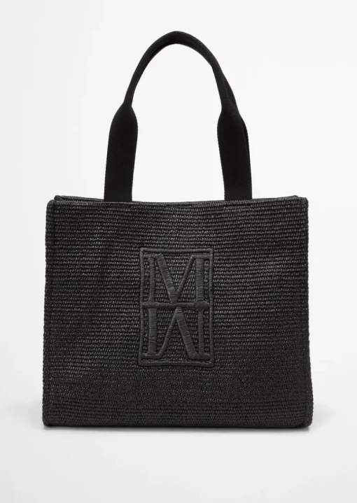 Shopper large in Raffia-Bast-Optik