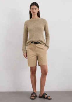Shorts fitted aus Organic Cotton Twill Stretch