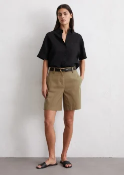 Shorts fitted aus Organic Cotton Twill Stretch