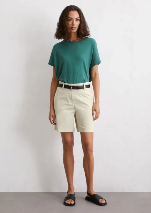 Shorts fitted aus Organic Cotton Twill Stretch
