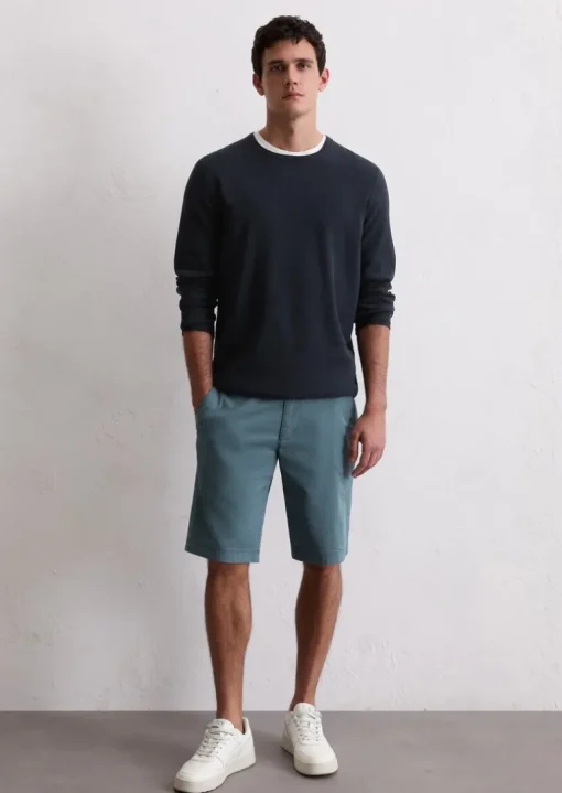 Shorts Model Reso regular aus leichtem Bio-Baumwoll-Twill