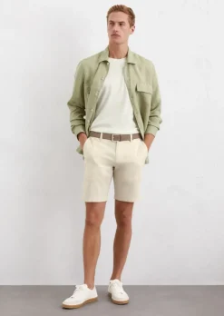 Shorts Model Salo slim aus Bio-Baumwoll-Leinen-Mix