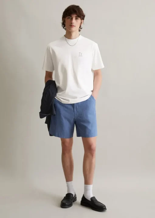 Shorts regular aus Leinen-Bio-Baumwoll-Mix