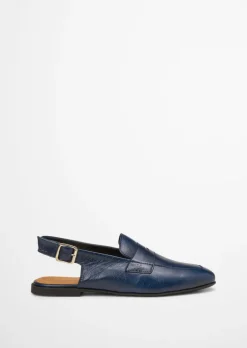 Slingback-Loafer aus veredeltem Rindleder
