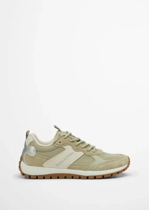Sneaker aus edlem Rindleder und Mesh-Einsatz