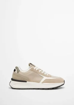 Sneaker aus Leder-Polyester-Mix