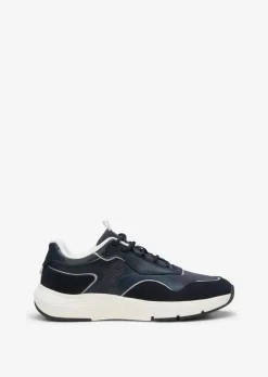 Sneaker aus Rindleder und Mesh