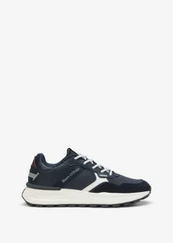 Sneaker aus Rindleder und Mesh