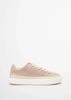 Sneaker aus Veloursleder mit Ripsband