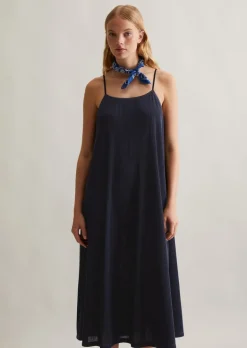 Spaghettiträger-Kleid flared aus Plissee-Jersey