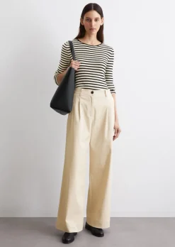 Straight Leg Pants mit Bundfalten aus Organic Cotton-Lyocell-Mix