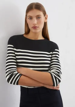 Streifenpullover slim aus softem Organic Cotton