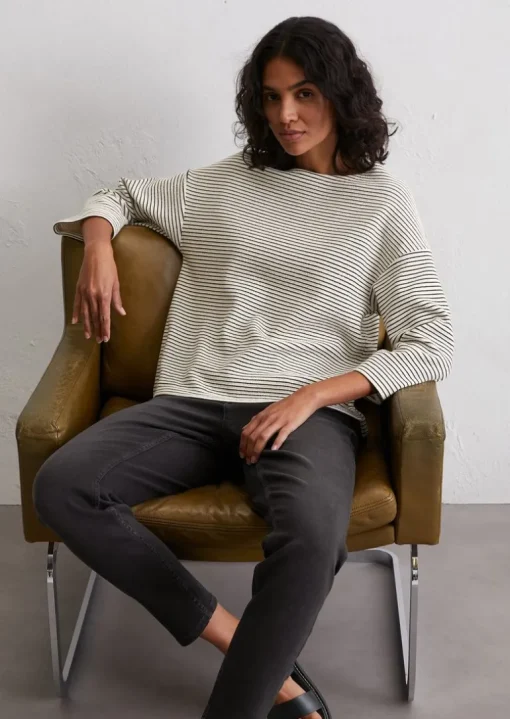 Streifen-T-Shirt relaxed aus mittelschwerem Jersey