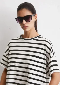 Streifen-T-Shirt relaxed aus leichtem Single Jersey