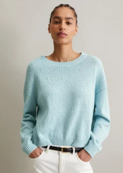 Strickpullover loose aus Cotton-Slub-Garn
